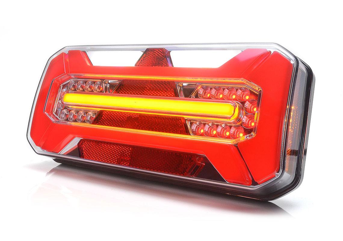 FEU LED 5 FONCTIONS DROIT 12/24V + CÂBLE 2M